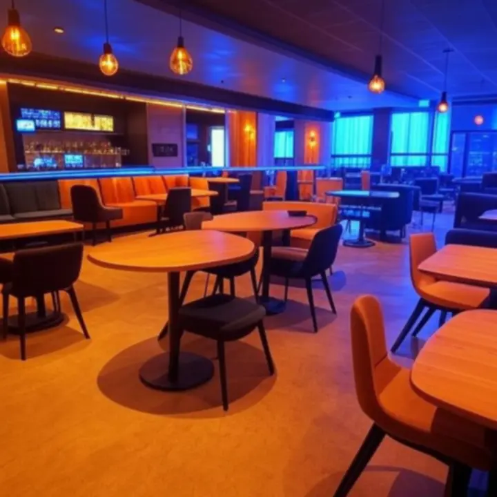 Wnętrze gamingowego baru-kawiarni PLGameHouse z konsolami i przytulną strefą kawową.