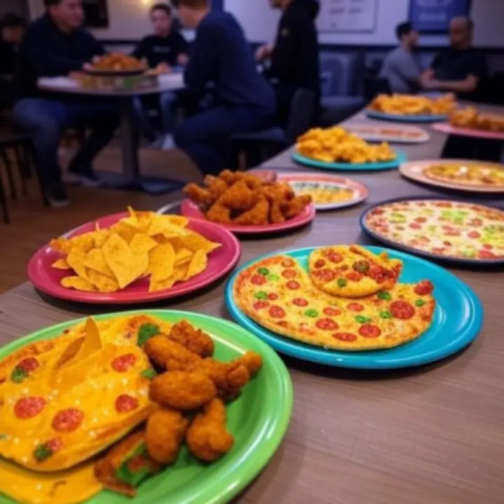 Stolik w PLGameHouse zastawiony specjalnym menu na wieczór turniejowy podczas Game Night.