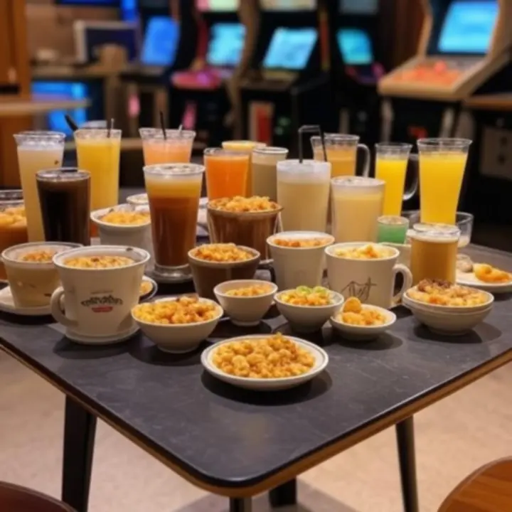 Specjały barowo‑kawiarniane podawane przy stanowisku gamingowym